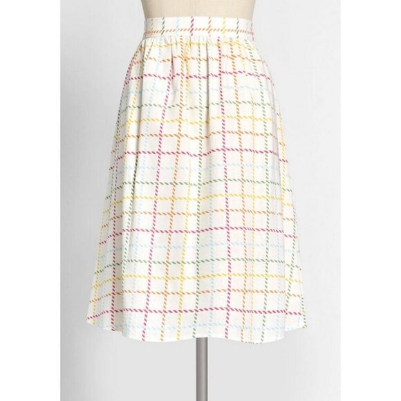 💕MODCLOTH💕 Creative Direction A-Line Skirt ~ White Stripes 18 NWT - Picture 3 of 13
